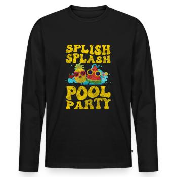 Pool Party Party Recreation Alcohol - Men's Premium Organic Long Sleeve Shirt - black - Front - Nico (187cm)