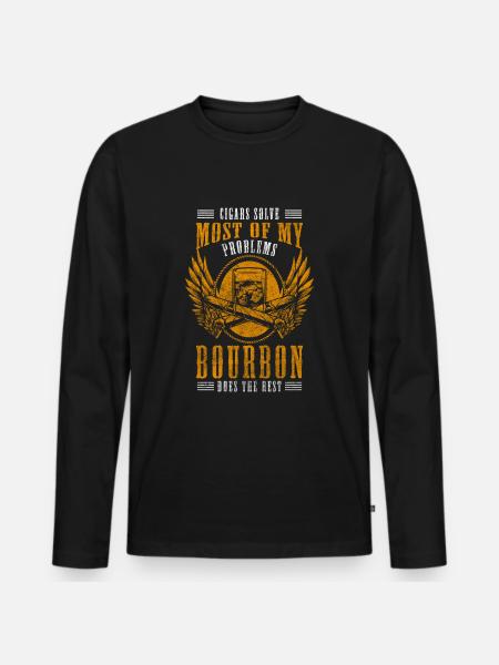 Cigarette Nervous - Men's Premium Organic Long Sleeve Shirt - black