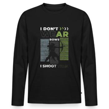 Archer Loisir Précision Arc - T-shirt manches longues Premium bio Homme - noir - Devant - Nico (187cm)