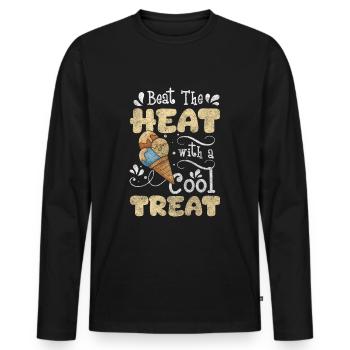 Softeis Waffel Kalt Geschmack - Männer Premium Bio Langarmshirt - Schwarz - Vorne - Nico (187cm)