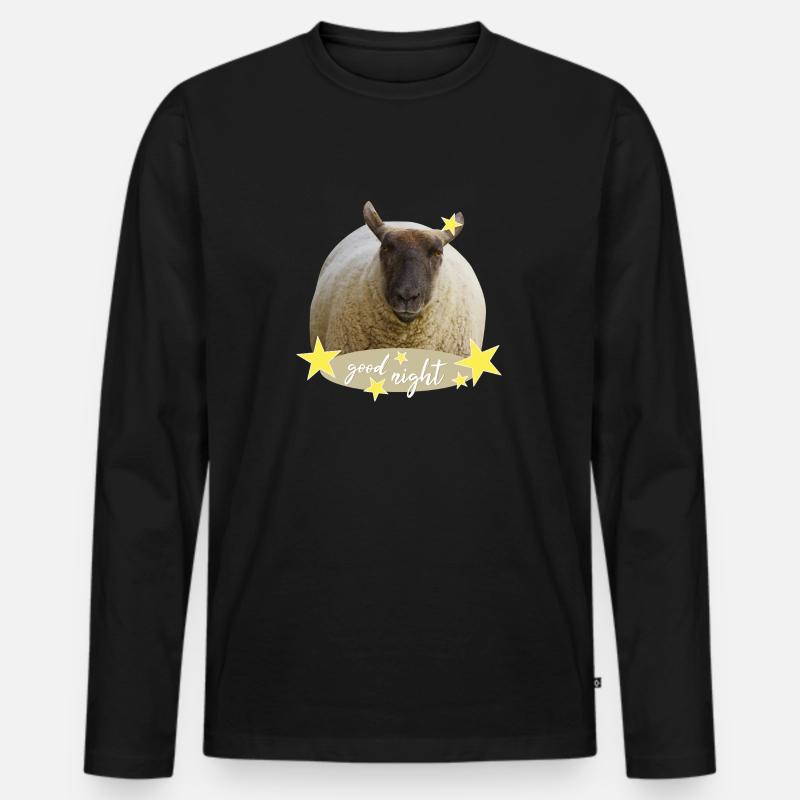 sheep good night - Männer Premium Bio Langarmshirt - Schwarz