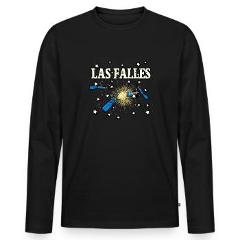 Falles Truenos - T-shirt manches longues Premium bio Homme - noir - Devant - Nico (187cm)