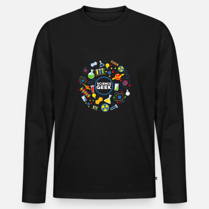 Science geek - Männer Premium Bio Langarmshirt - Schwarz