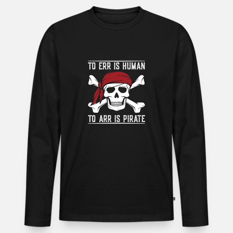To err is human - Männer Premium Bio Langarmshirt - Schwarz
