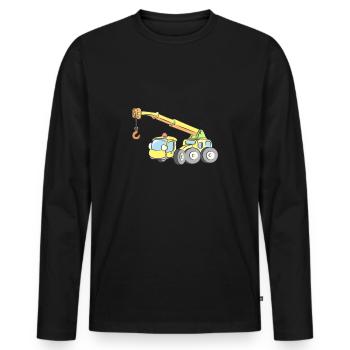 Grue camion camion-grue - T-shirt manches longues Premium bio Homme - noir - Devant - Nico (187cm)