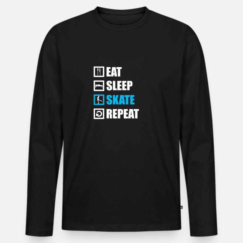Eiskunstlauf - Männer Premium Bio Langarmshirt - Schwarz
