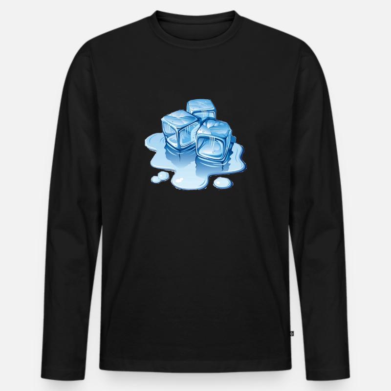 Eiswürfel - Männer Premium Bio Langarmshirt - Schwarz