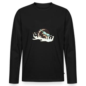 Floating biscuit - Men's Premium Organic Long Sleeve Shirt - black - Front - Nico (187cm)