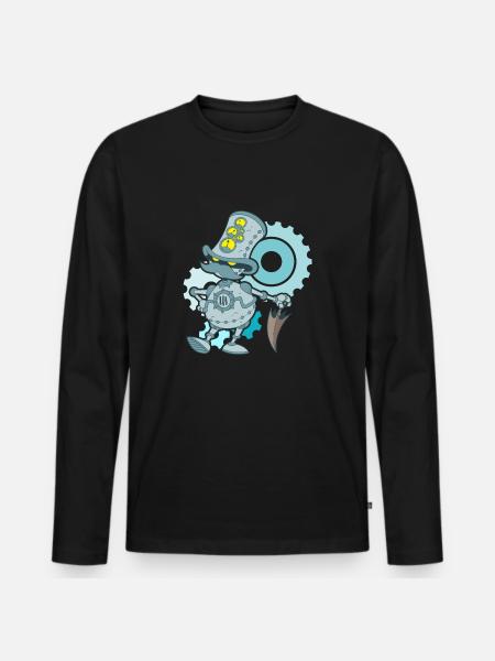 Robotter - Men's Premium Organic Long Sleeve Shirt - black