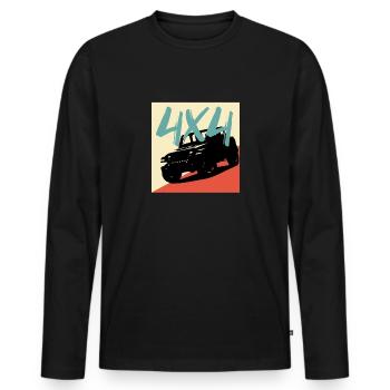 Geländewagen Offroad 4X4 - Männer Premium Bio Langarmshirt - Schwarz - Vorne - Nico (187cm)