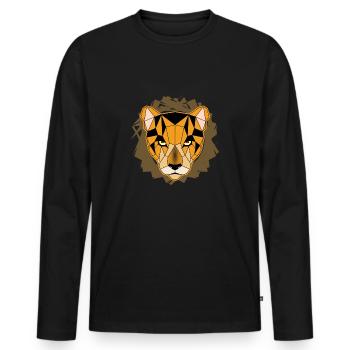 Geometric leopard - Men's Premium Organic Long Sleeve Shirt - black - Front - Nico (187cm)