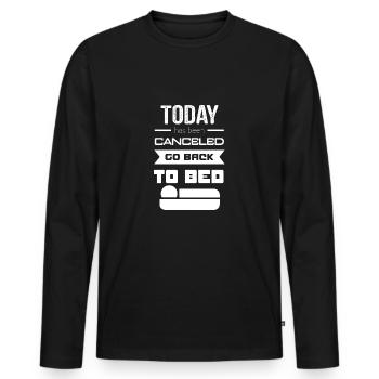 Zurück ins Bett - Männer Premium Bio Langarmshirt - Schwarz - Vorne - Nico (187cm)