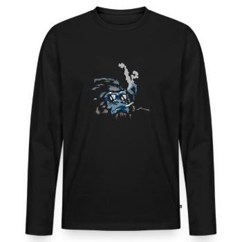 Gorilla mit Zigarette - Männer Premium Bio Langarmshirt - Schwarz - Vorne - Nico (187cm)