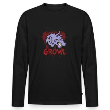 Howling Wolf - Men's Premium Organic Long Sleeve Shirt - black - Front - Nico (187cm)