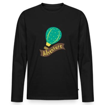 Ballon à air chaud ADVENTURE - T-shirt manches longues Premium bio Homme - noir - Devant - Nico (187cm)