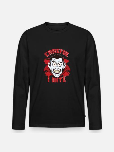 I bite Vampire - Men's Premium Organic Long Sleeve Shirt - black