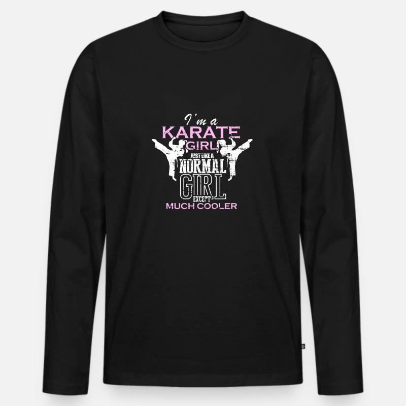 Karate - Männer Premium Bio Langarmshirt - Schwarz