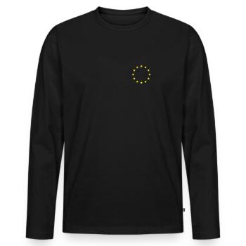Union européenne | UE, drapeau de l’UE, Europe, euro - T-shirt manches longues Premium bio Homme - noir - Devant - Nico (187cm)