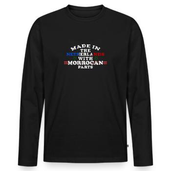 Niederlande Marokko Herkunft Land - Geschenk - Männer Premium Bio Langarmshirt - Schwarz - Vorne - Nico (187cm)