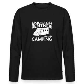 Camping Retraités RV cadeau Loisirs Hobby - T-shirt manches longues Premium bio Homme - noir - Devant - Nico (187cm)
