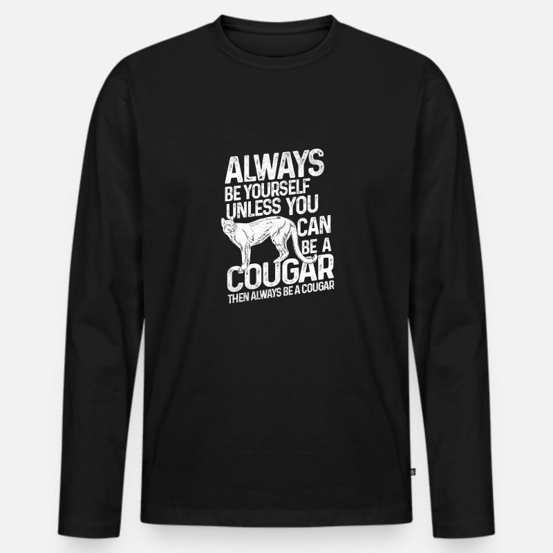 Cougar Großkatze - Männer Premium Bio Langarmshirt - Schwarz