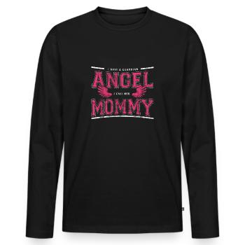 Guardian Angel Mommy - Men's Premium Organic Long Sleeve Shirt - black - Front - Nico (187cm)