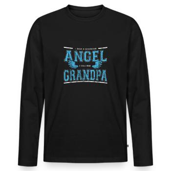 Guardian Angel Grandpa - Men's Premium Organic Long Sleeve Shirt - black - Front - Nico (187cm)