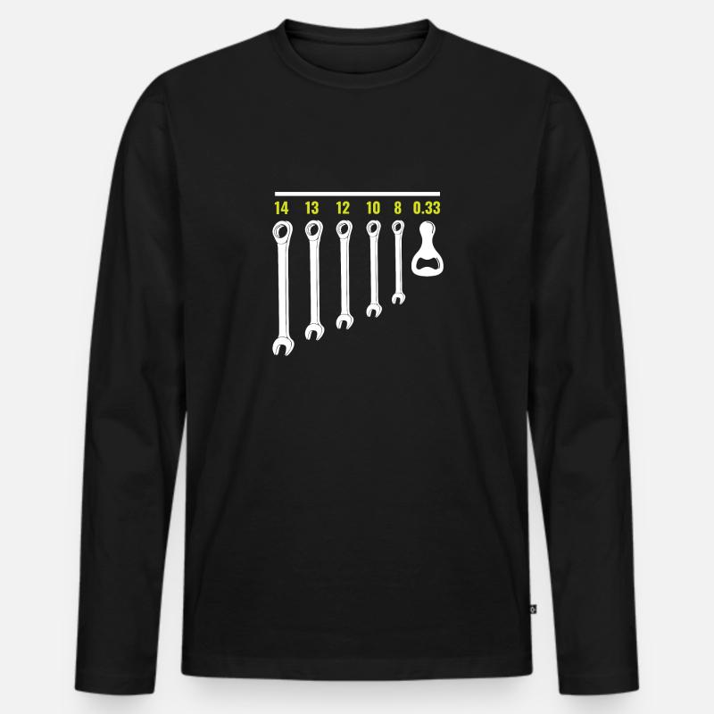 SCHRAUBENSCHLÜSSEL FLASCHENÖFFNER - Männer Premium Bio Langarmshirt - Schwarz