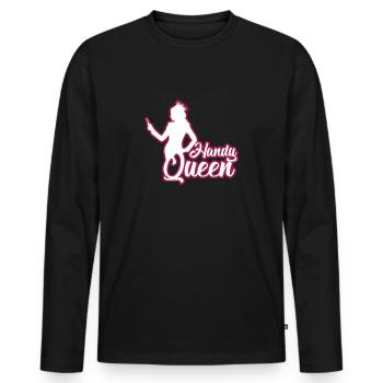 MOBILE PHONE QUEEN - Men's Premium Organic Long Sleeve Shirt - black - Front - Nico (187cm)