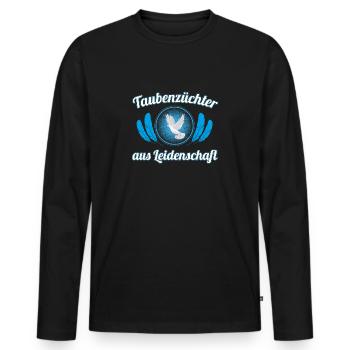 Dove gift doves passion - Men's Premium Organic Long Sleeve Shirt - black - Front - Nico (187cm)