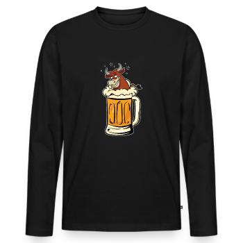 Bier Alkohol Kuh Bulle Viehzucht Lustig Geschenk - Männer Premium Bio Langarmshirt - Schwarz - Vorne - Nico (187cm)
