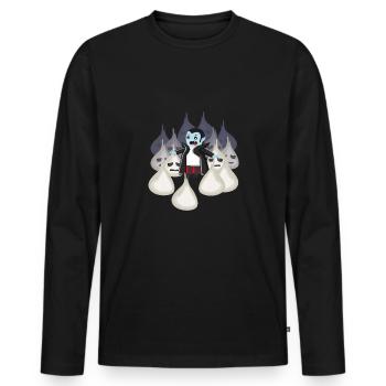 Vampir von Knoblauch umzingelt - Männer Premium Bio Langarmshirt - Schwarz - Vorne - Nico (187cm)