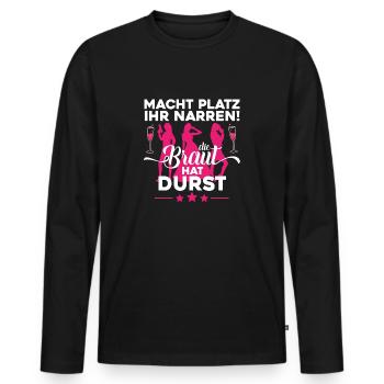 Junggesellinnenabschied Team Braut Geschenk - Männer Premium Bio Langarmshirt - Schwarz - Vorne - Nico (187cm)