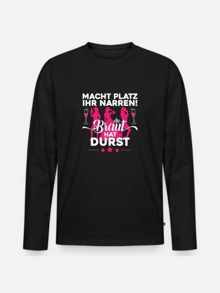 Junggesellinnenabschied Team Braut Geschenk - Männer Premium Bio Langarmshirt - Schwarz