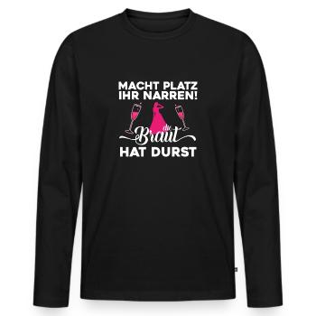 Junggesellinnenabschied Team Braut Geschenk - Männer Premium Bio Langarmshirt - Schwarz - Vorne - Nico (187cm)