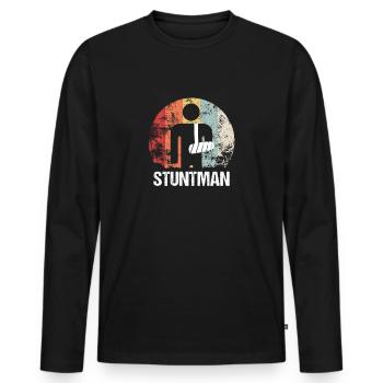 Stuntman arm broken fracture gift hospital - Men's Premium Organic Long Sleeve Shirt - black - Front - Nico (187cm)