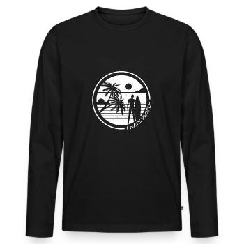 Lustiges Surfing Design - Männer Premium Bio Langarmshirt - Schwarz - Vorne - Nico (187cm)