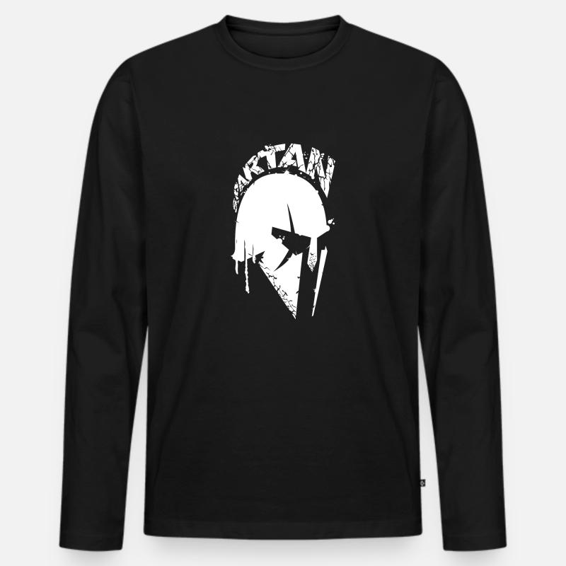 Spartan - Männer Premium Bio Langarmshirt - Schwarz