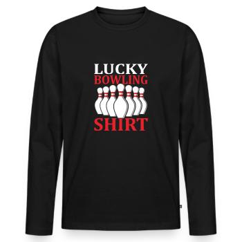 Quilles heureux - T-shirt manches longues Premium bio Homme - noir - Devant - Nico (187cm)