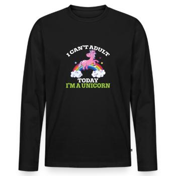 I am not an adult - Men's Premium Organic Long Sleeve Shirt - black - Front - Nico (187cm)