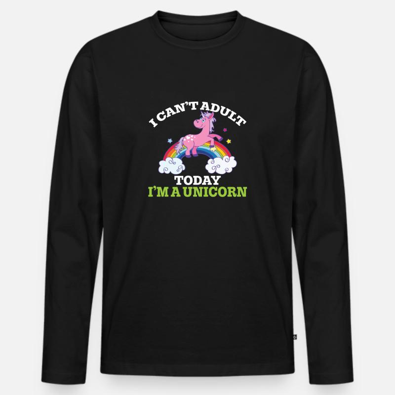 Ich bin nicht erwachsen - Männer Premium Bio Langarmshirt - Schwarz