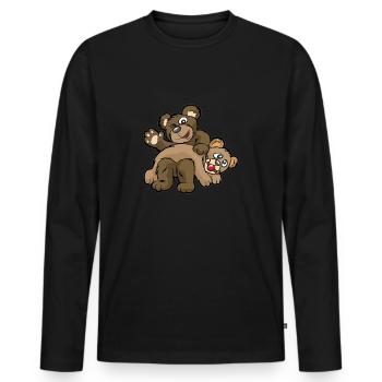 SPANKING DADDY BDSM sadomaso Sklave Meister ddlg - Männer Premium Bio Langarmshirt - Schwarz - Vorne - Nico (187cm)