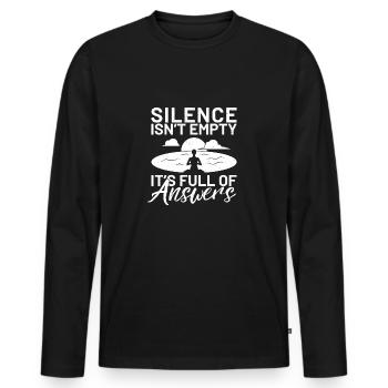 Meditation meditating breathing yoga breathing - Men's Premium Organic Long Sleeve Shirt - black - Front - Nico (187cm)
