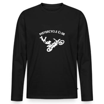 Chemise Moto Moto - T-shirt manches longues Premium bio Homme - noir - Devant - Nico (187cm)