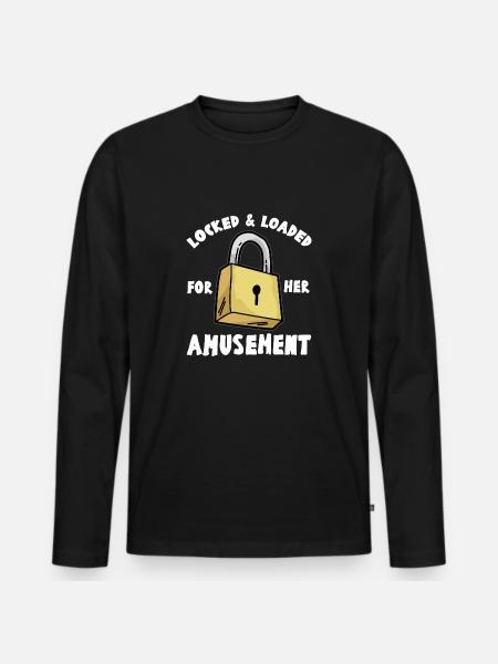 BLOCCATO E CARICATO Chastity Keuschhaltung Cuckold - Maglia a manica lunga ecologica premium da uomo - nero