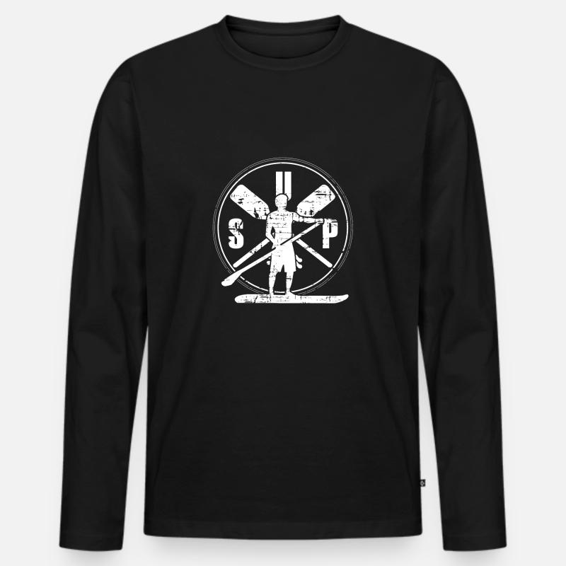 SUP - Männer Premium Bio Langarmshirt - Schwarz