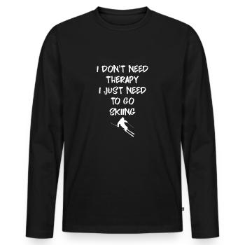 Ski skiing - Men's Premium Organic Long Sleeve Shirt - black - Front - Nico (187cm)
