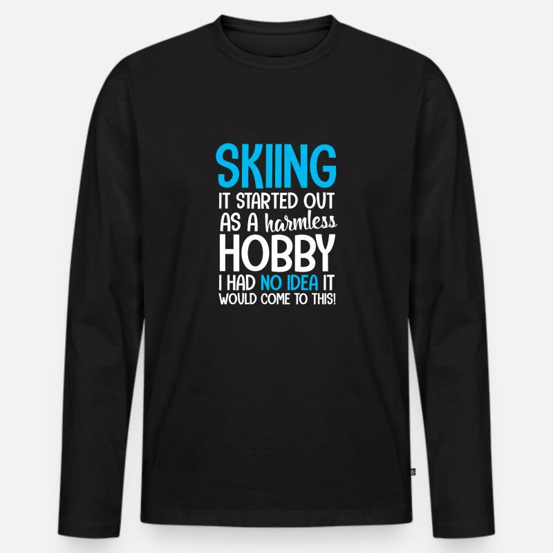 Ski Skifahren - Männer Premium Bio Langarmshirt - Schwarz