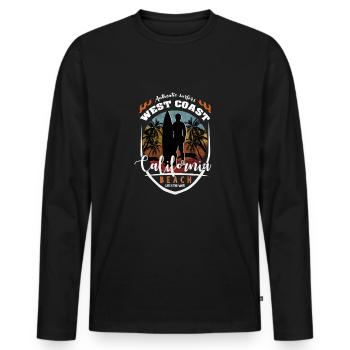 Californie San Diego West Coast pour les surfeurs - T-shirt manches longues Premium bio Homme - noir - Devant - Nico (187cm)