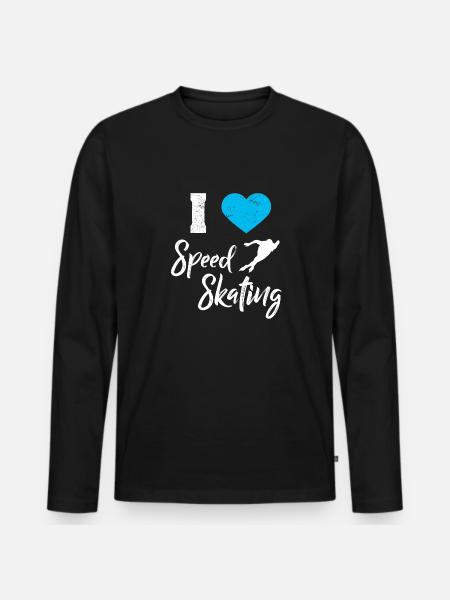 Speed Skating - Men's Premium Organic Long Sleeve Shirt - black